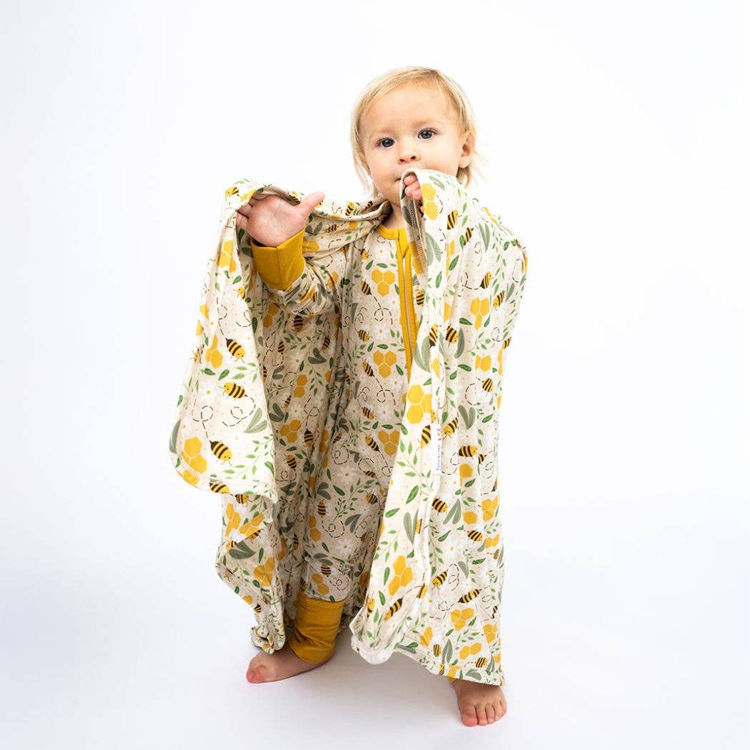 Happy Honey Bees Luxury Bamboo Blanket