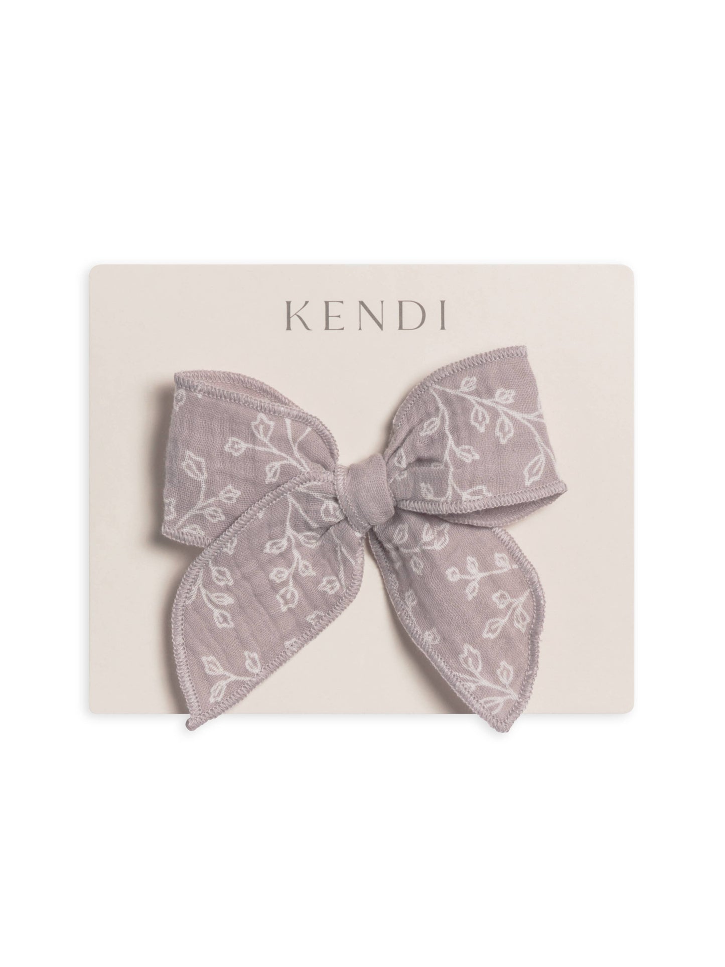 Baby & Kids Muslin Bow Clip - Lucia Floral / Lilla