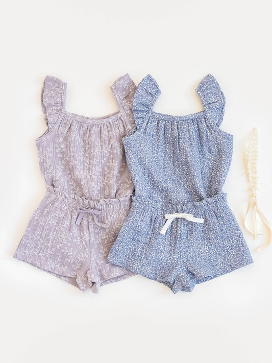 Organic Nora Muslin Tank & Short Set - Lucia Floral/Lilla