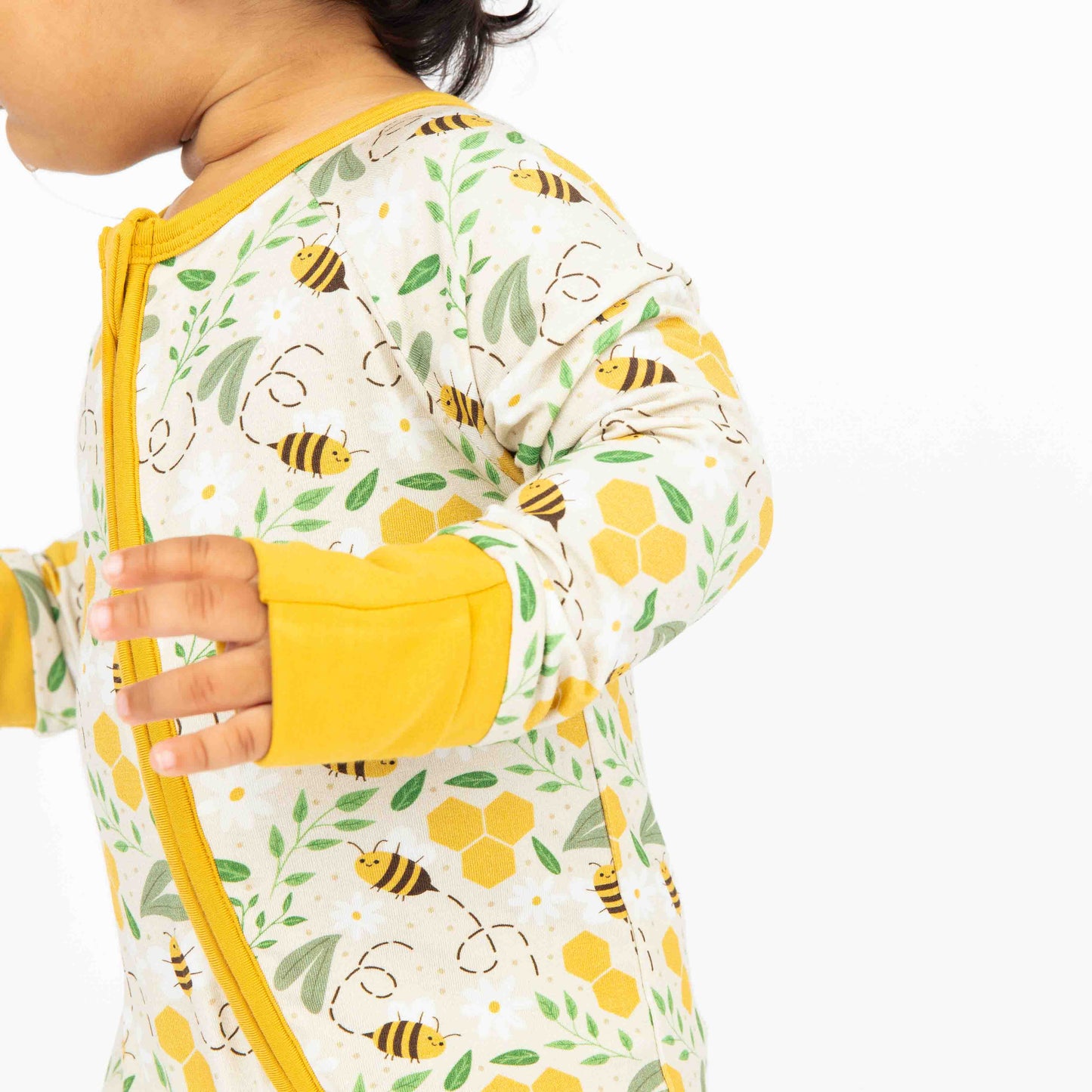 Happy Honey Bees Bamboo Convertible Baby Pajamas