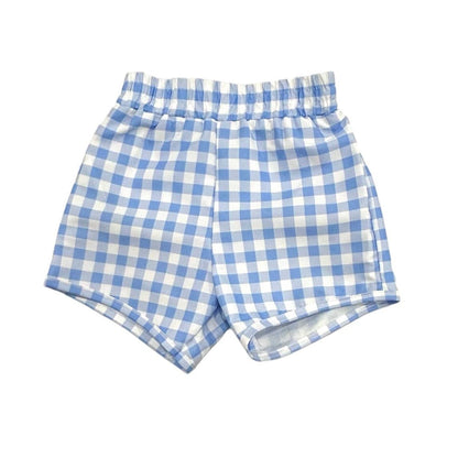 Boys Summer Swim Shorts - Blue Gingham