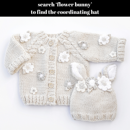 Flower Cardigan Sweater Natural Baby & Toddler due July