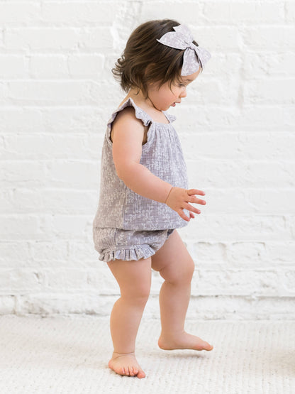 Organic Suki Muslin Tank & Short Set - Lucia Floral/Lilla