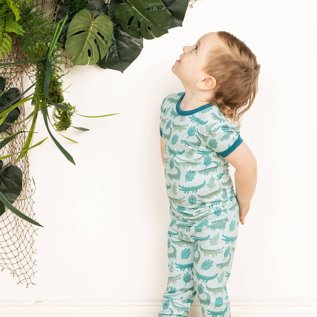 Later Gator Alligator Kids Bamboo Pajamas Sleepwear Set