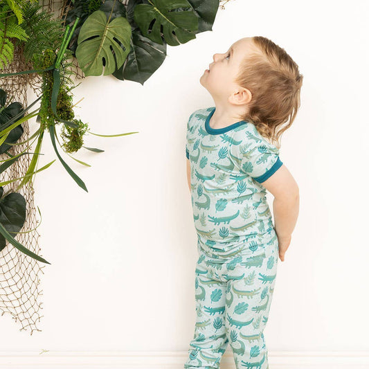 Later Gator Alligator Kids Bamboo Pajamas Sleepwear Set