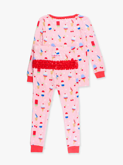 Toddler Girls Sweet Freedom Bamboo Viscose Ruffle Long Sleeve Pajama Set