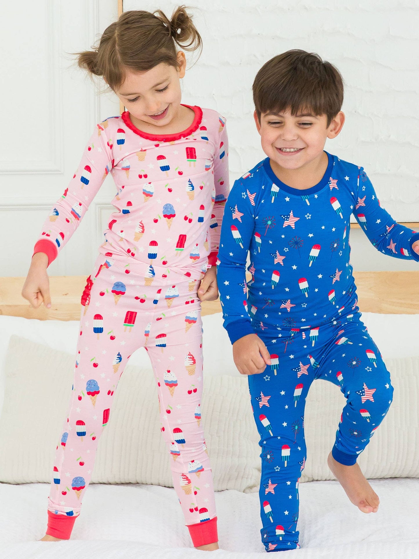 Toddler Girls Sweet Freedom Bamboo Viscose Ruffle Long Sleeve Pajama Set