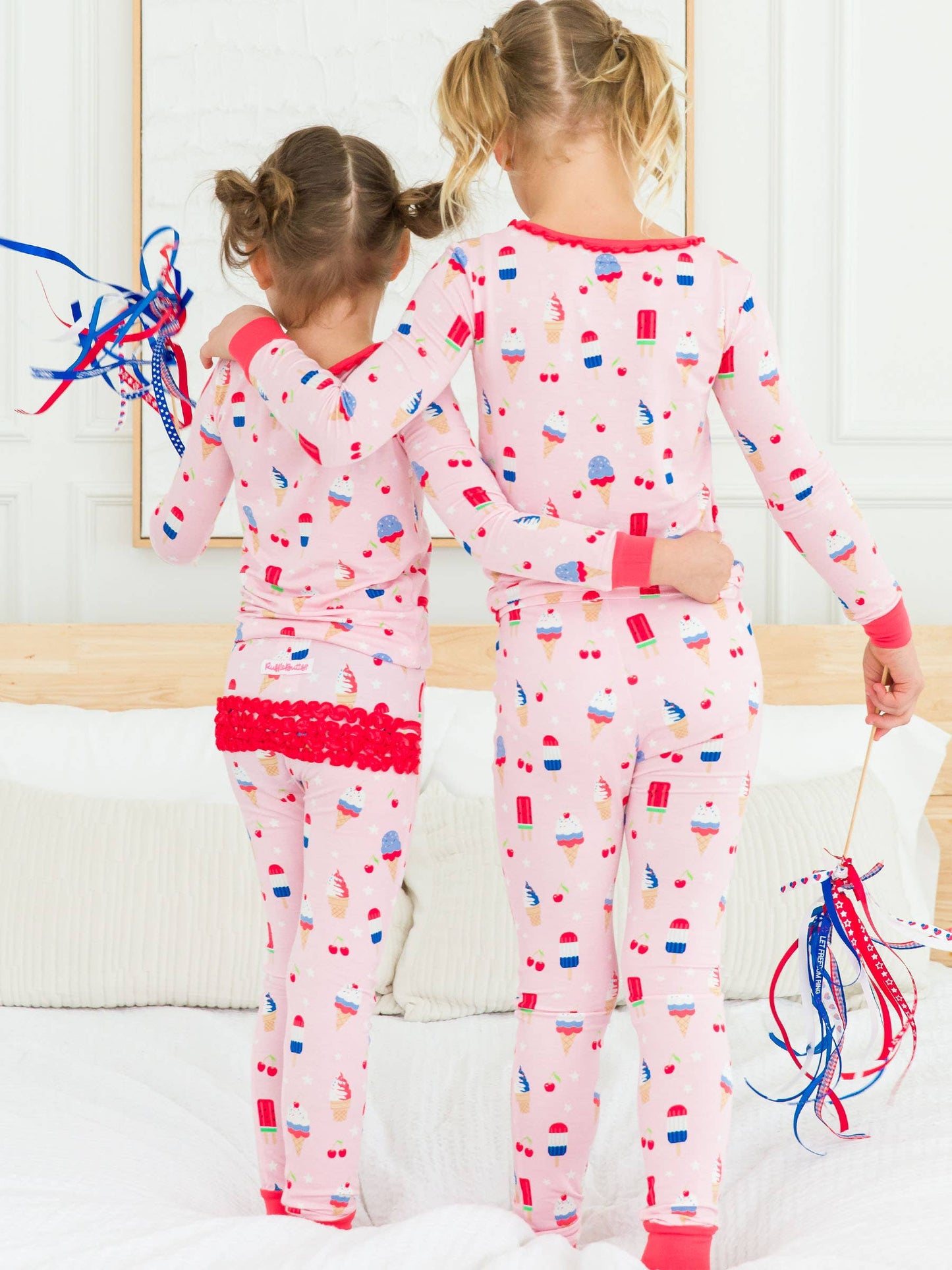 Toddler Girls Sweet Freedom Bamboo Viscose Ruffle Long Sleeve Pajama Set