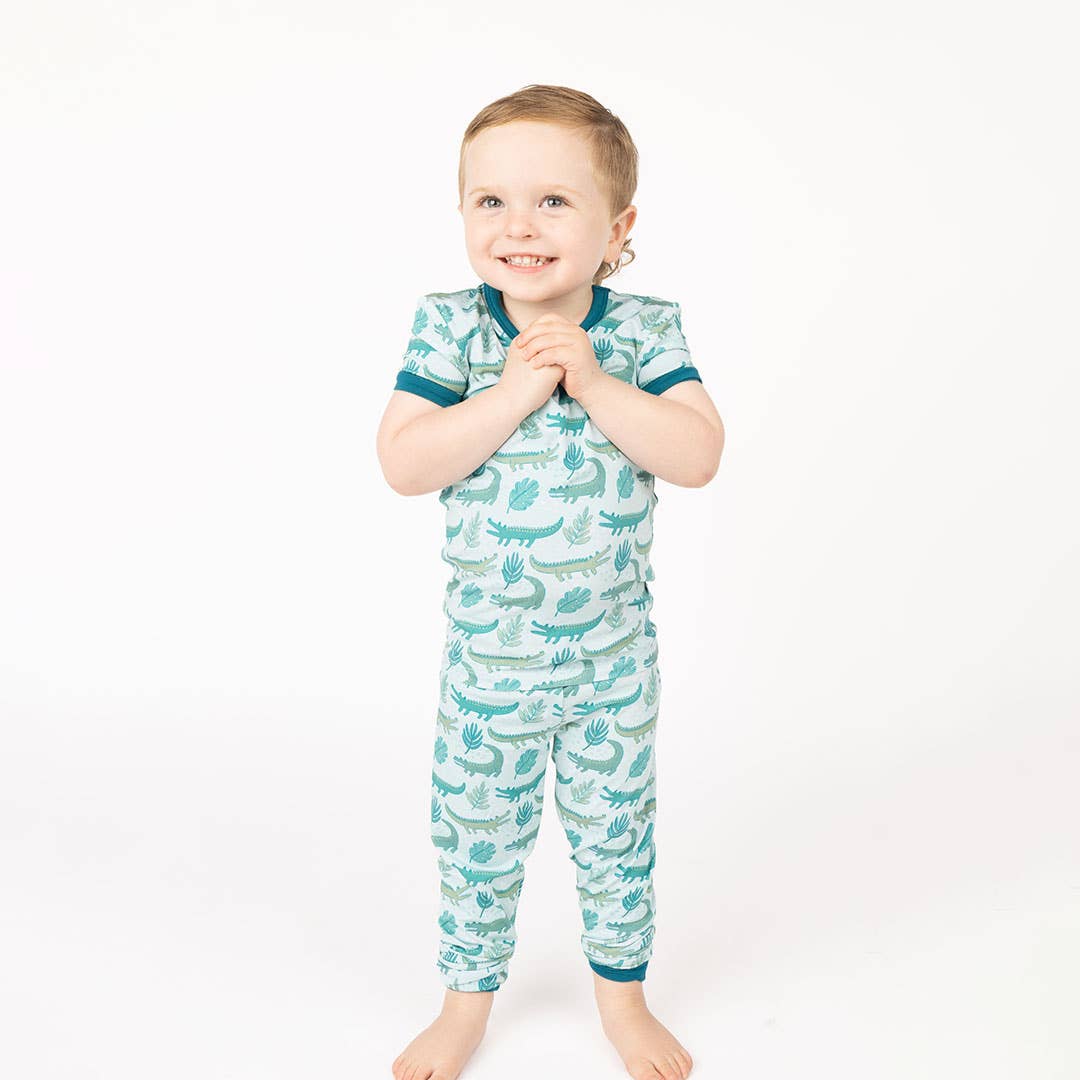 Later Gator Alligator Kids Bamboo Pajamas Sleepwear Set