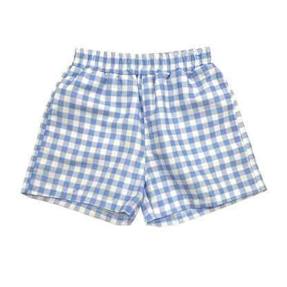 Boys Summer Swim Shorts - Blue Gingham