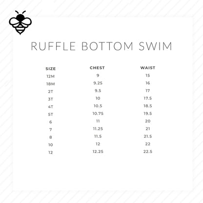 Girls Swimsuit - Ruffle Bottom - Blue Gingham