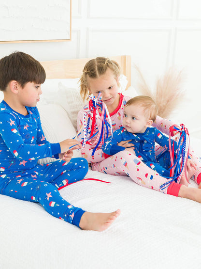 Baby Boys Freedom Fireworks Convertible One Piece Pajamas