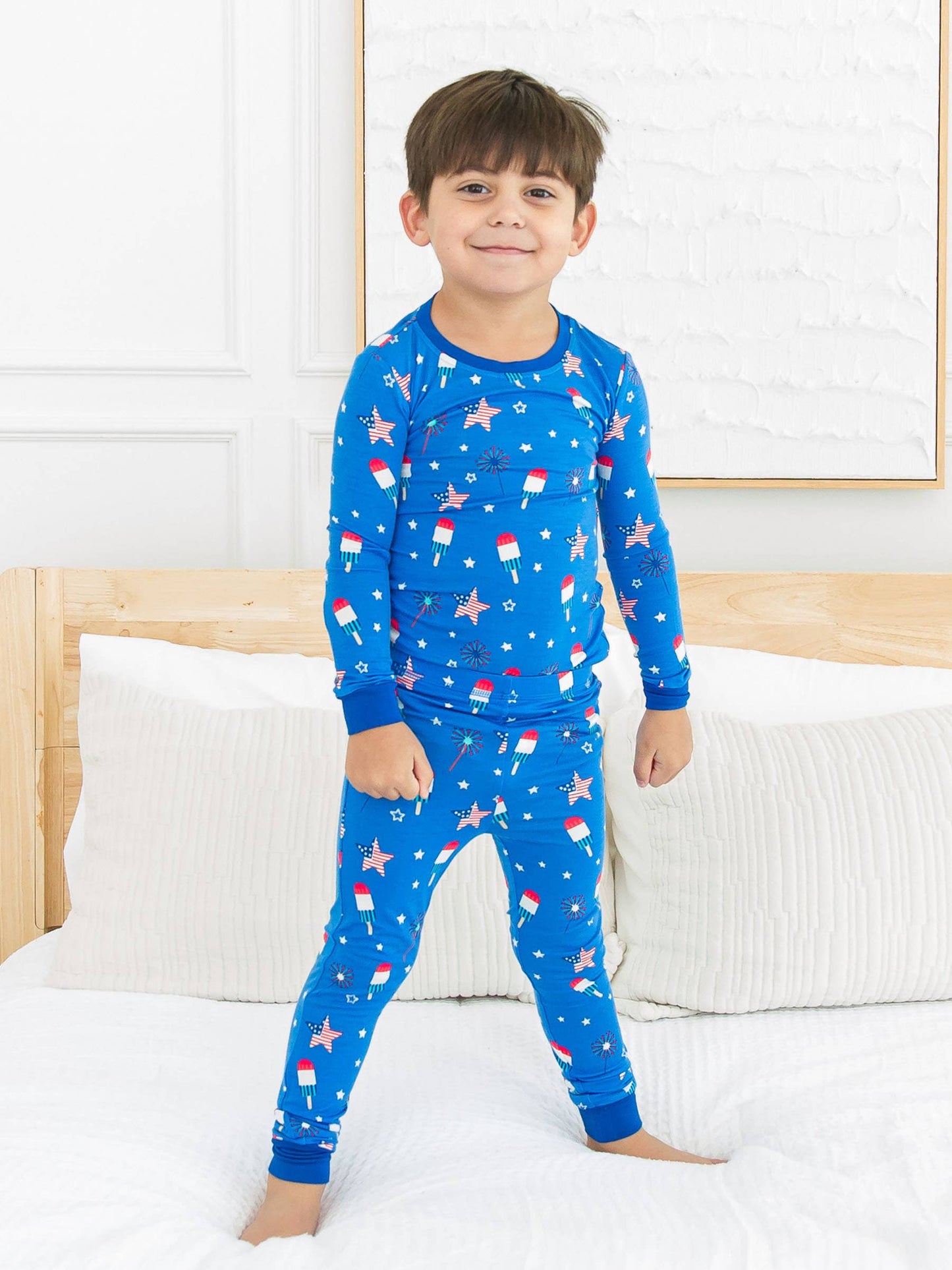 Boys Freedom Fireworks Bamboo Viscose Long Sleeve Pajama Set