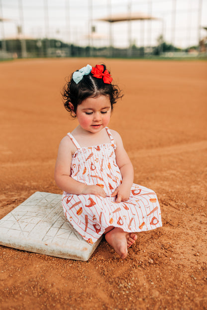 Muslin Smocked Tube Dress, Baseball Game