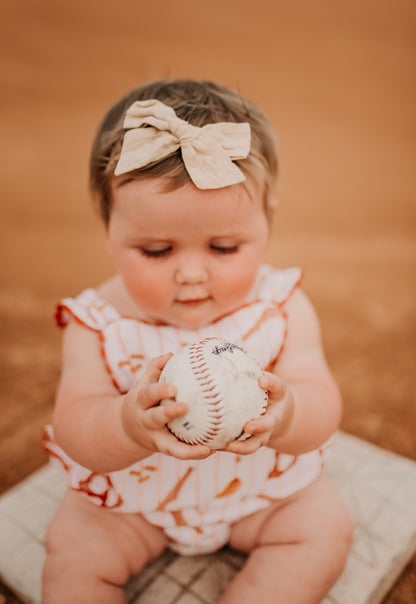 Muslin Ric-Rac Ruffle Sunsuit, Baseball Game