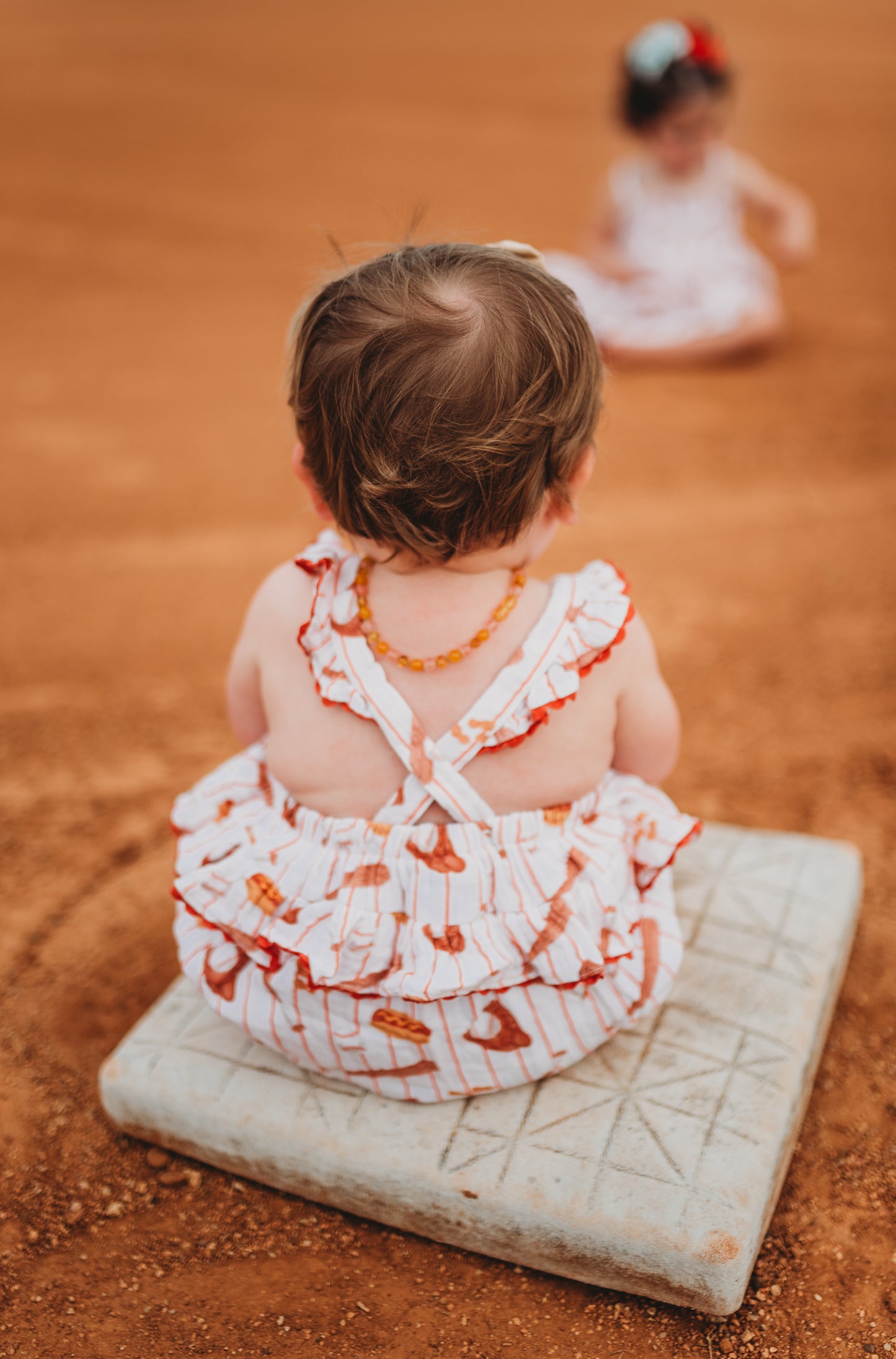 Muslin Ric-Rac Ruffle Sunsuit, Baseball Game
