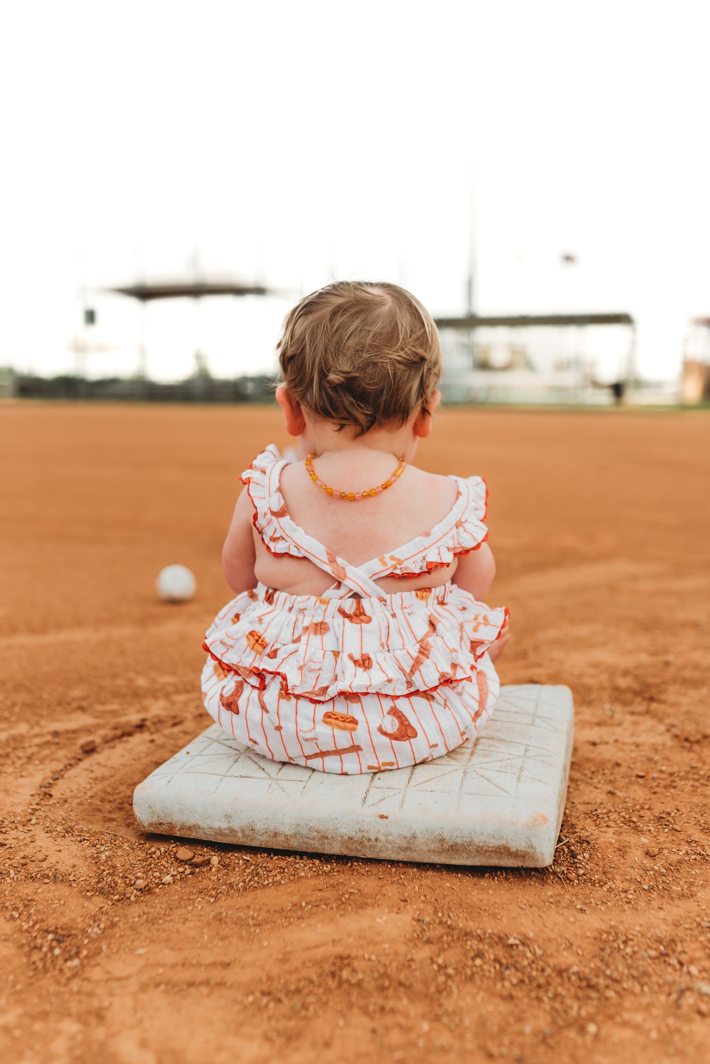 Muslin Ric-Rac Ruffle Sunsuit, Baseball Game