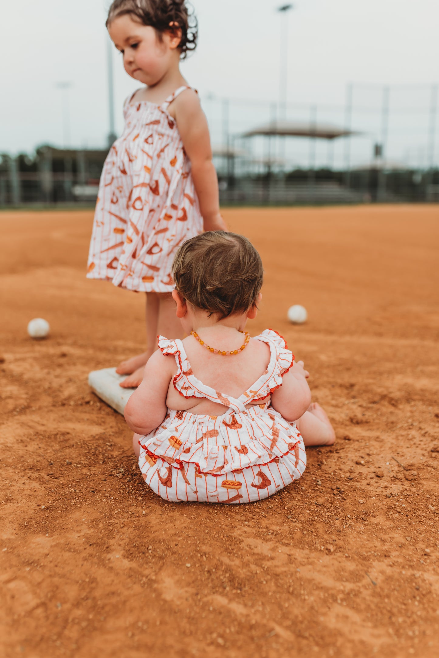 Muslin Ric-Rac Ruffle Sunsuit, Baseball Game