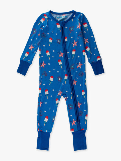 Baby Boys Freedom Fireworks Convertible One Piece Pajamas