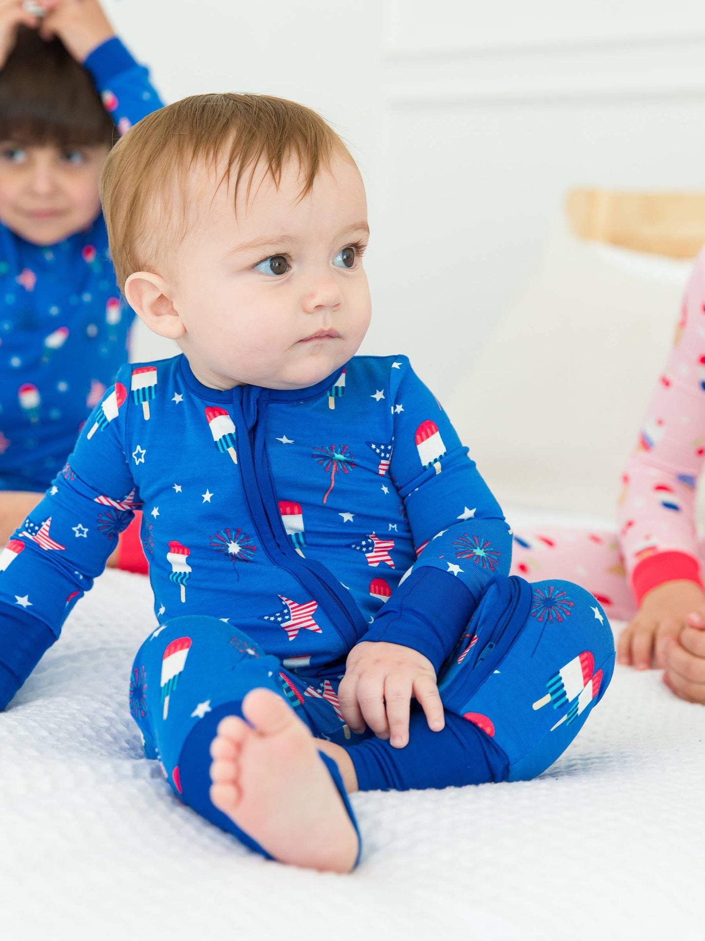 Baby Boys Freedom Fireworks Convertible One Piece Pajamas