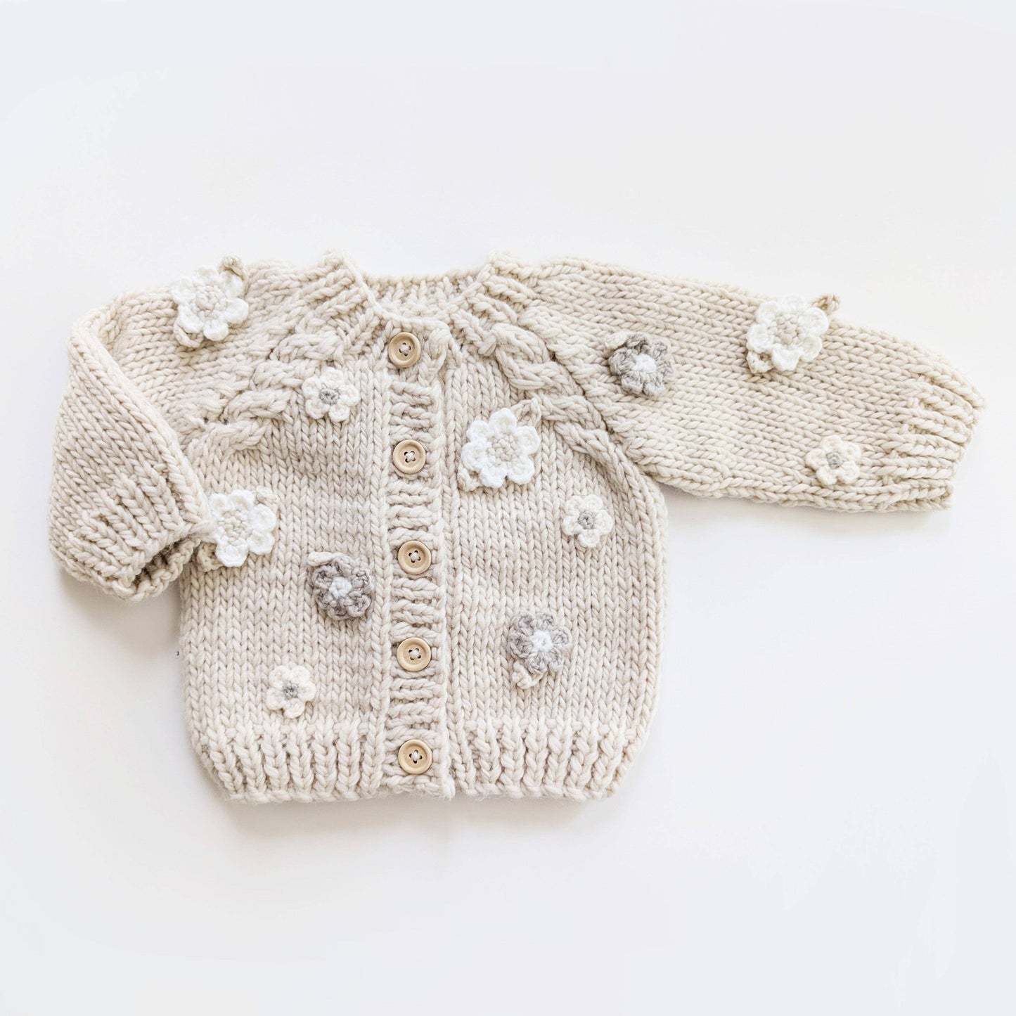 Flower Cardigan Sweater Natural Baby & Toddler due July