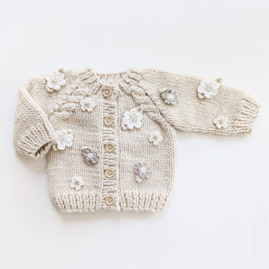 Flower Cardigan Sweater Natural Baby & Toddler due July