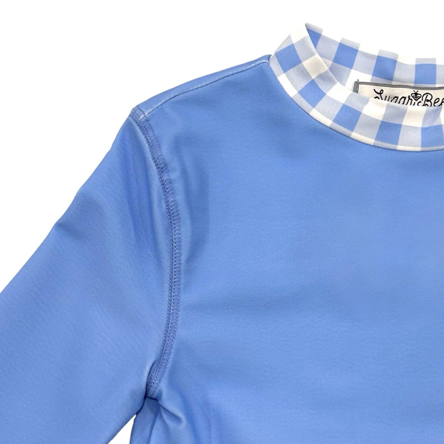 Kids Summer Swimwear - Rashguard - Blue Gingham