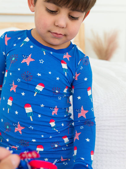 Boys Freedom Fireworks Bamboo Viscose Long Sleeve Pajama Set