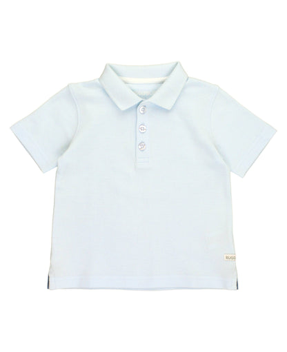Boys Light Blue Pique Short Sleeve Polo Shirt