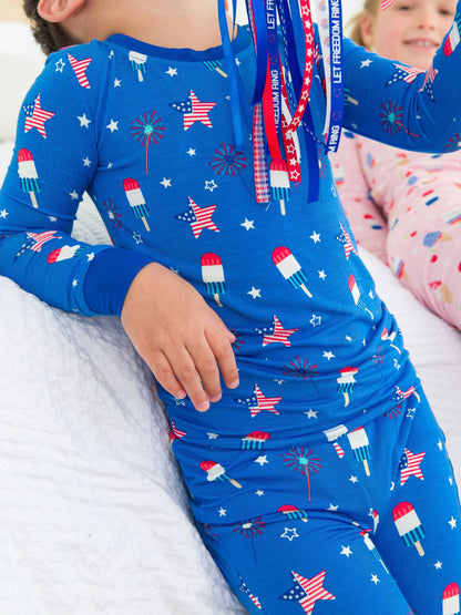 Boys Freedom Fireworks Bamboo Viscose Long Sleeve Pajama Set