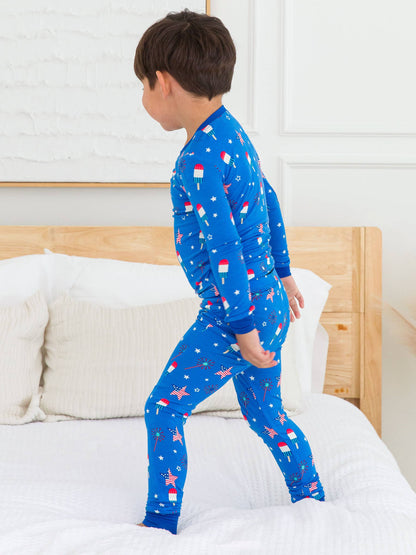 Boys Freedom Fireworks Bamboo Viscose Long Sleeve Pajama Set